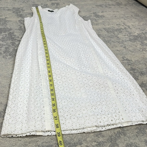 NWT Talbots Eyelet Embroidered Sheath Shift Dress Coastal Sleeveless Sz 8 - Picture 9 of 10